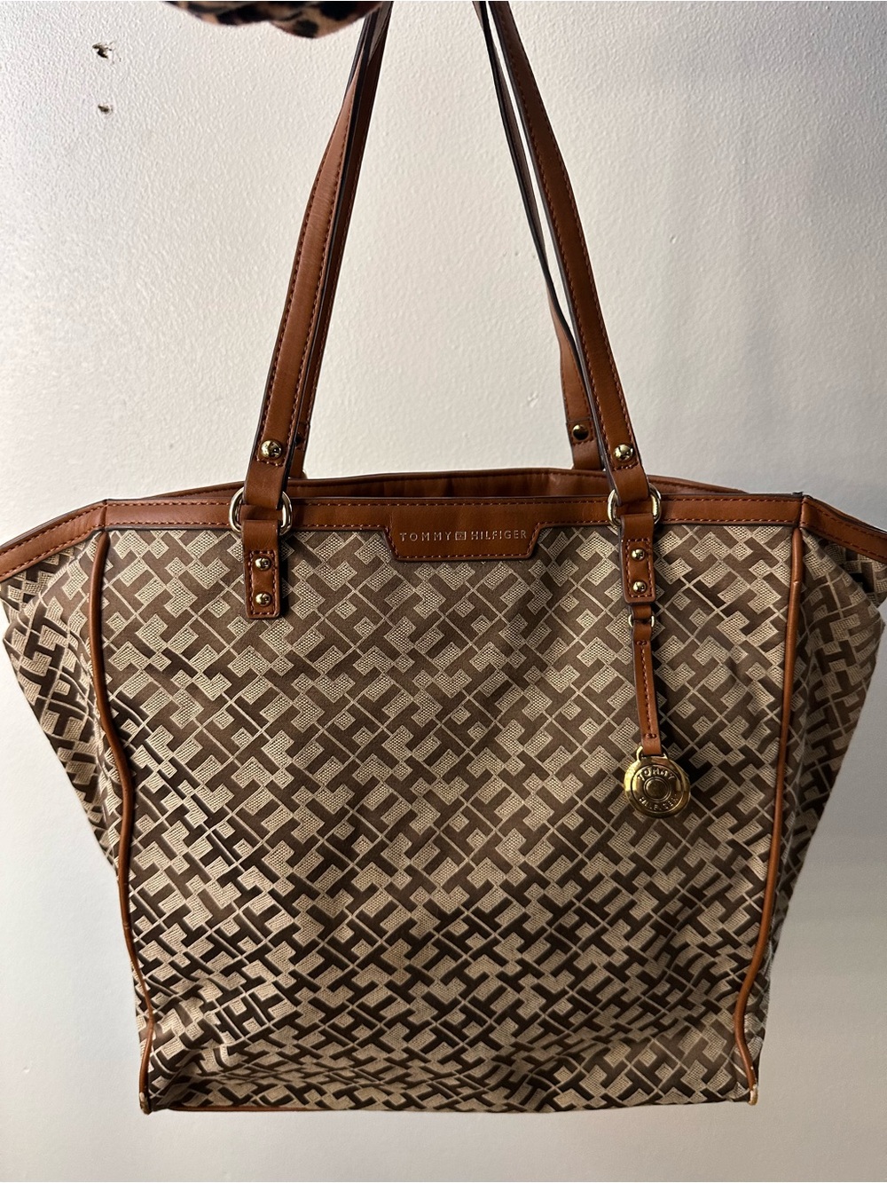 Tommy Hilfiger Brown Logo Tote Bag